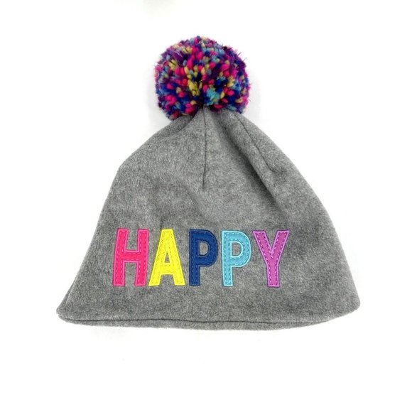 Gap Girls Pro Fleece Pom-Pom Beanie Hat & Neck Warmer Set Size S/M Gray - Picture 2 of 8